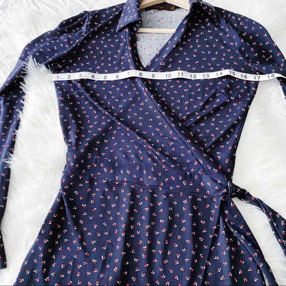 The Limited Navy Blue & Red Wrap Dress - Picture 6 of 9